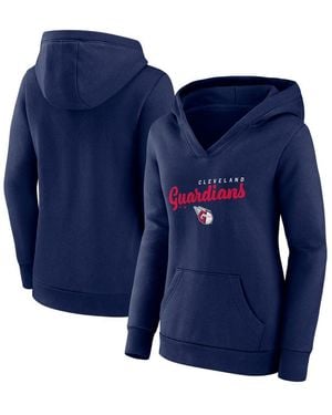 LOGO ATHLETIC Cleveland Guardians Logo Triumphant V-neck Pullover Hoodie - Blue