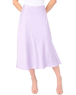 Cece A-line Side-zip Satin Midi Skirt - Purple
