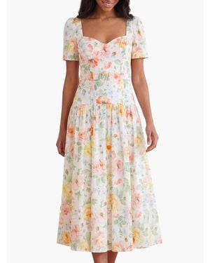 Needle & Thread Sienna Rose Cotton Ballerina Dress - White