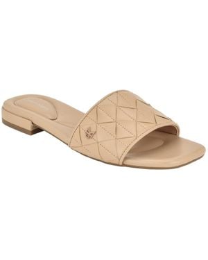 Calvin Klein Theona Quilted Flat Slip-on Sandals - White
