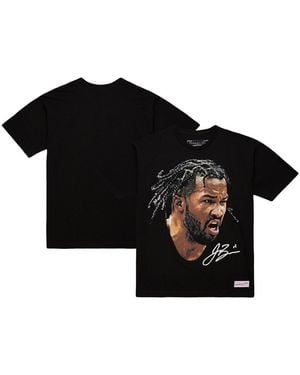 Mitchell & Ness And Jalen Brunson Nba Real Big Face Player T-shirt - Black