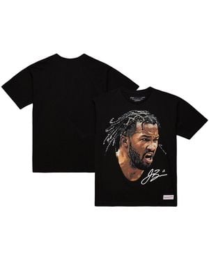 Mitchell & Ness And Jalen Brunson Nba Real Big Face Player T-shirt - Black