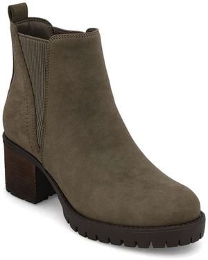 MIA Jody Lug Sole Chelsea Booties - Brown