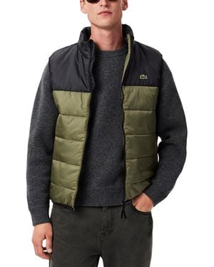 Lacoste Hooded Puffer Vest - Gray