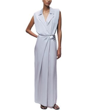 Nocturne Embellished Belt-detail Maxi Dress - Purple