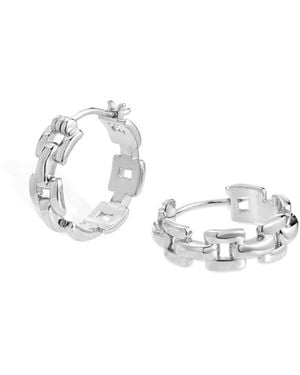 Retro Chic Rome Chain Earrings - White