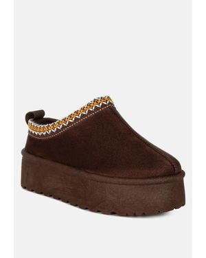 LONDON RAG Jesters Embroidered Platform Classic Slip-on - Brown
