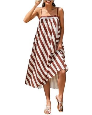 CUPSHE Shell We Striped Maxi Beach Dress - White