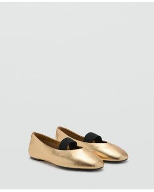 Mango Strap Leather Shoes - Natural