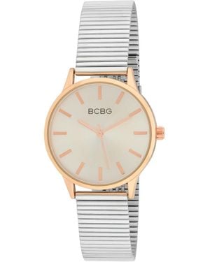 BCBGMAXAZRIA Quartz Round Rose Gold Stainless Steel; 34mm - Metallic
