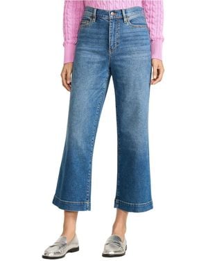 Lands' End Petite Recover Denim High Rise Wide Leg Crop Jeans - Blue