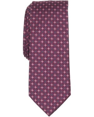 BarIII Geometric-print Skinny Tie - Purple