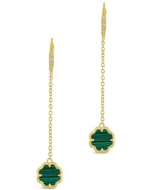 Sterling Forever Rose Petal Long Drop Earrings - White