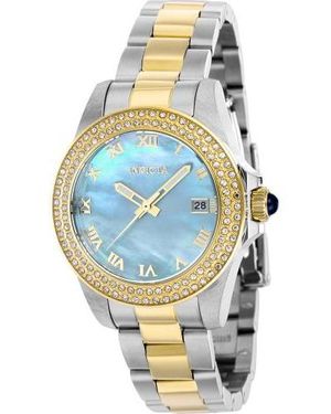 INVICTA WATCH 41552 Angel Quartz 3 Hand Light Blue Dial Watch - Black