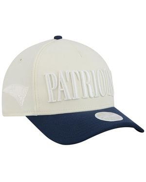 KTZ Cream/navy New England Patriots Tonal A-frame 9forty Adjustable Hat - White