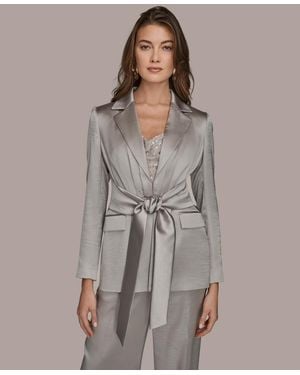 Donna Karan Notch Lapel Blazer - Gray