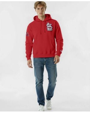 Champion St. Louis Cardinals Reverse Weave Chenille Hoodie - Red