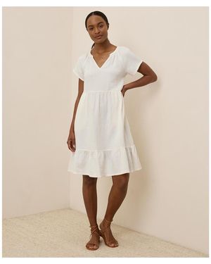 Pact Organic Cotton Coastal Double Gauze Breezy Dress - Natural