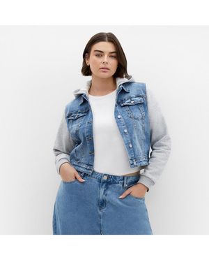 City Chic Denim Street Jacket - Blue
