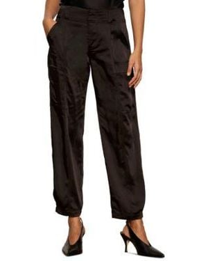 Sanctuary Sphere Satin Straight Mid Rise Pants - Black