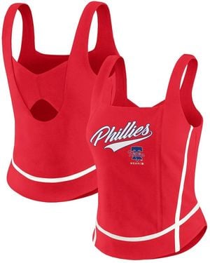 WEAR by Erin Andrews Philadelphia Phillies Square Neck Tank Top - Red