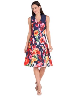 R & M Richards Sleeveless Fit & Flare Dress - Red
