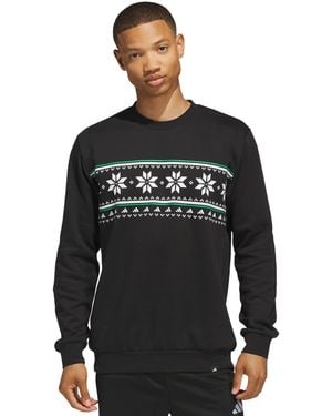 adidas Holiday Sweater Graphic Sweatshirt - Black