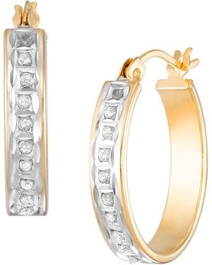 Macy's Diamond Hoop Earrings (0.01 Ct. T.w. - Metallic