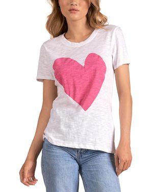 Elan Cotton Graphic Heart Short-sleeve T-shirt - Red