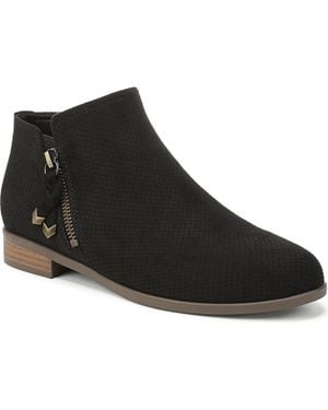 Dr. Scholls Reverie Block Heel Zip Short Boots - Black