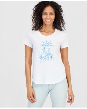 Style & Co. Americana Graphic Short-sleeve Crewneck T-shirt - White