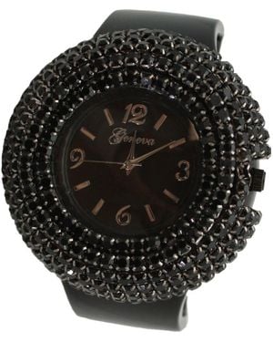 Olivia Pratt Sparkle Rhinestones Chunky Bangle Watch - Black