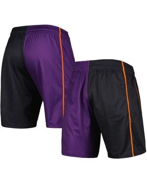 Mitchell & Ness Black And Purple Phoenix Suns Hardwood Classics 2001 Split Swingman Shorts - Blue