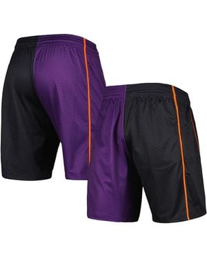 Mitchell & Ness Black And Purple Phoenix Suns Hardwood Classics 2001 Split Swingman Shorts - Blue