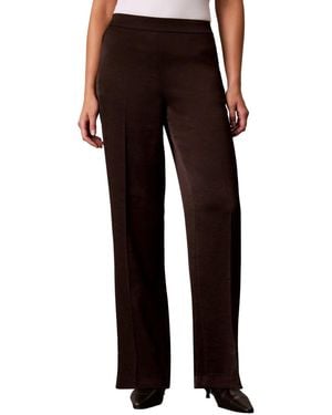 Calvin Klein Pull-on Wide-leg Satin Pants - Black