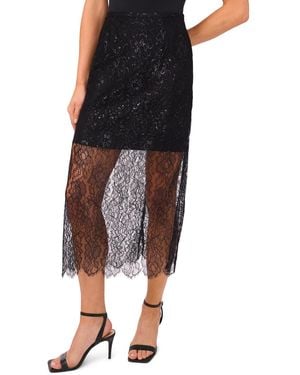 Cece Midi Lace Ruffle Skirt - Multicolor
