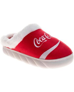 Coca Cola Classic Logo Casual Slippers For Soft Cozy Stylish Indoor Comfort Footwear - Red