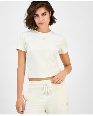 Guess Couture Short-sleeved Regular Velour T-shirt - White