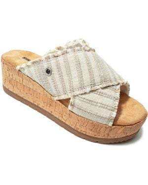Minnetonka Posey Crossband Wedge Sandal - White