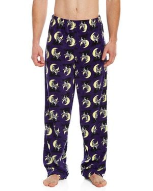 Leveret Print Micro Fleece Pants - Blue