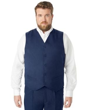 Kingsize Big & Tall Ks Signature Collection Easy Movement 5-button Suit Vest - Blue