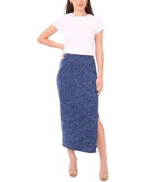 Vince Camuto Side-slit Knit Skirt - Blue