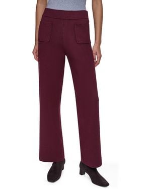 DKNY Front Pocket Essentials High-waisted Wide-leg Pull-on Pants - Red