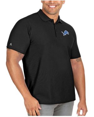 Antigua Detroit Lions Big Tall Legacy Pique Polo Shirt - Black