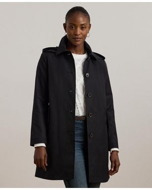 Ralph Lauren Hooded A-line Raincoat - Black