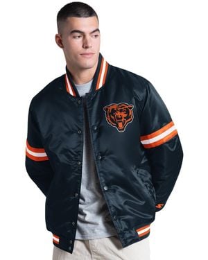 Starter Navy Chicago Bears Courtside Varsity Full Snap Jacket - Blue