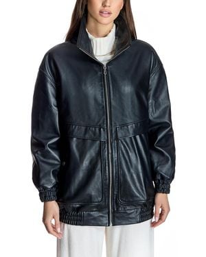 Julia & Stella By Maximilian Julia And Stella By Maximilian Leather Jacket - Blue