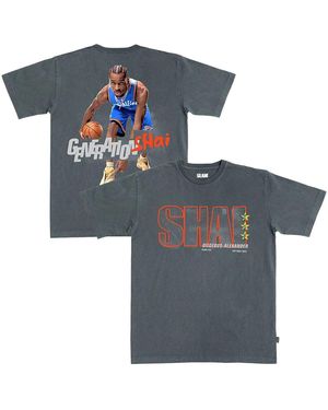 Slam And Shai Gilgeous-alexander Oklahoma City Thunder February/march 2025 Cover Graphic Remix T-shirt - Blue