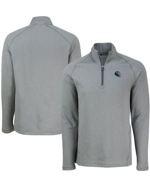 Cutter & Buck Philadelphia Eagles Peshastin Eco Fleece Tri-blend Raglan Quarter-zip Jacket - Gray