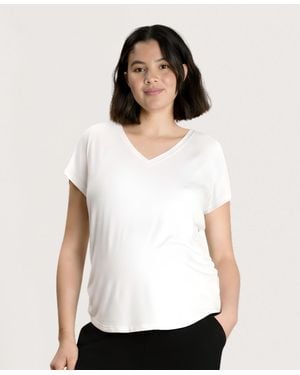 Nom Maternity Maternity The Nursing Tee - White